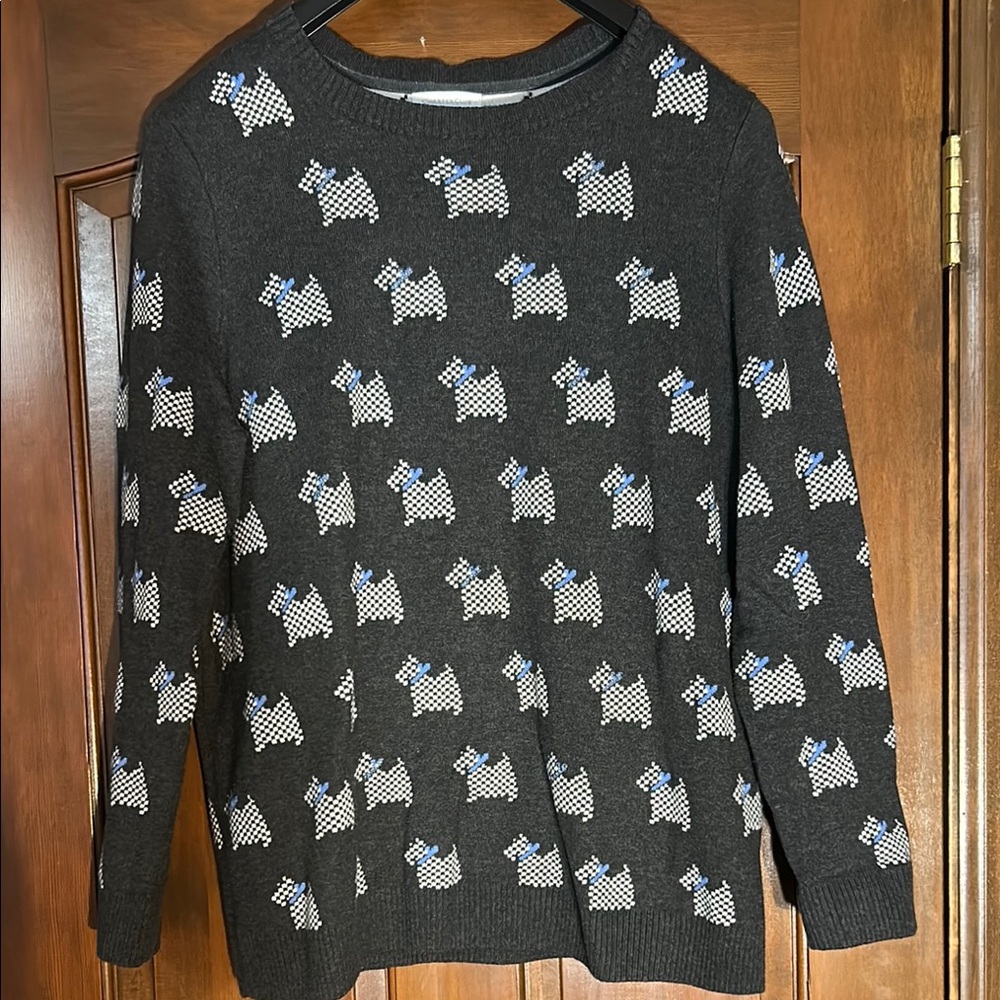 Charter Club Gray Sweater with Dog Pattern Size XXL